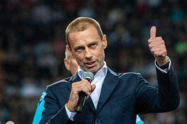 <p>Uefa president Aleksander Ceferin faces a ‘mutiny’ </p>
