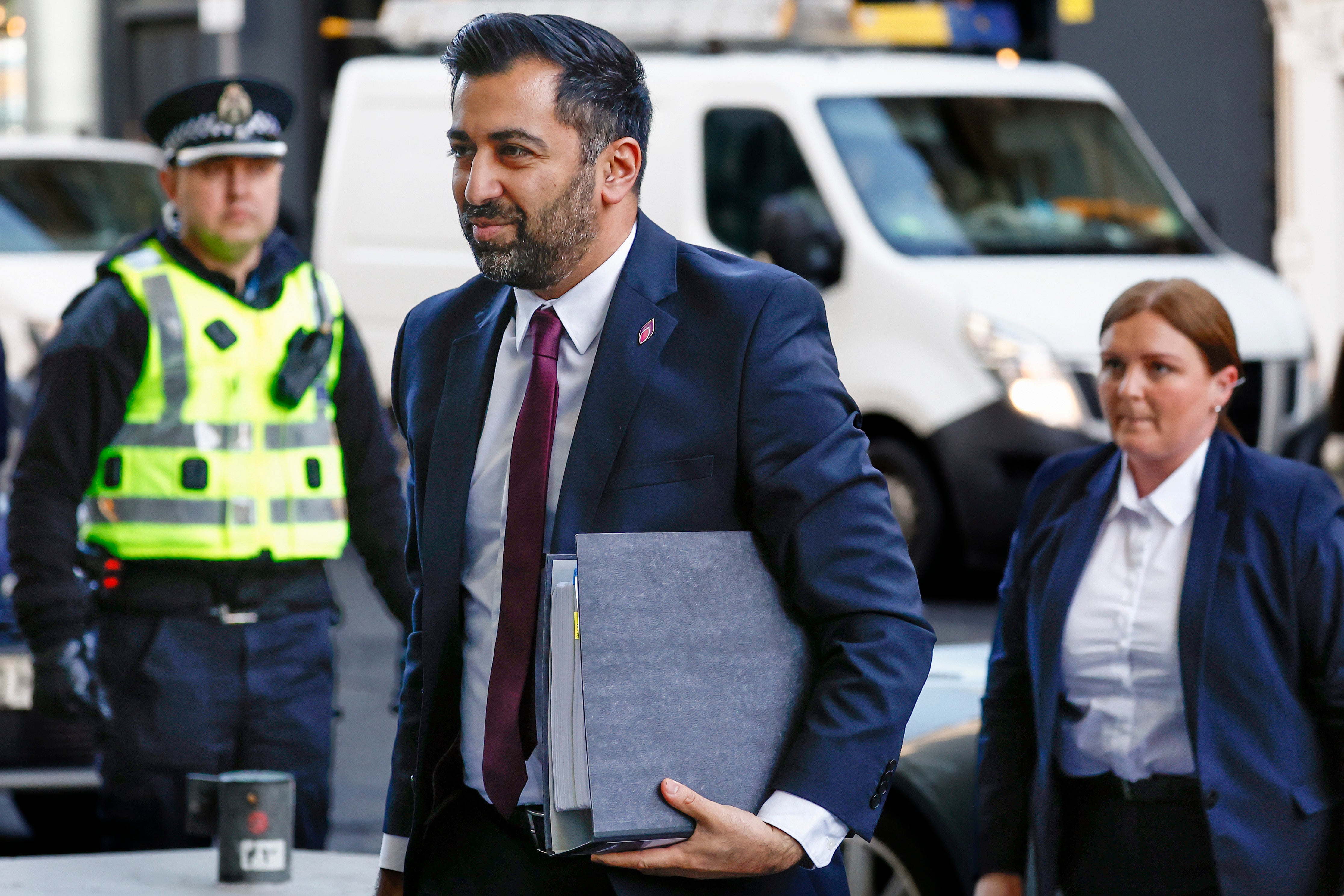 Humza Yousaf arriving at the Covid inquiry
