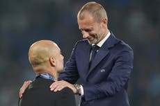 Pep Guardiola lashes out at Uefa president Aleksander Ceferin over financial charges