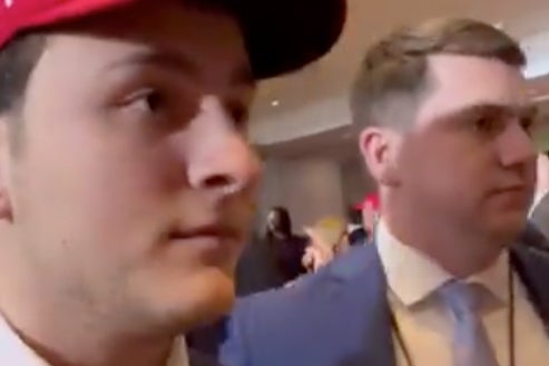 <p>Former Trump staffer Dylan Quattrucci was removed from the former president’s victory party in New Hampshire after posting a photo with Alina Habba</p>