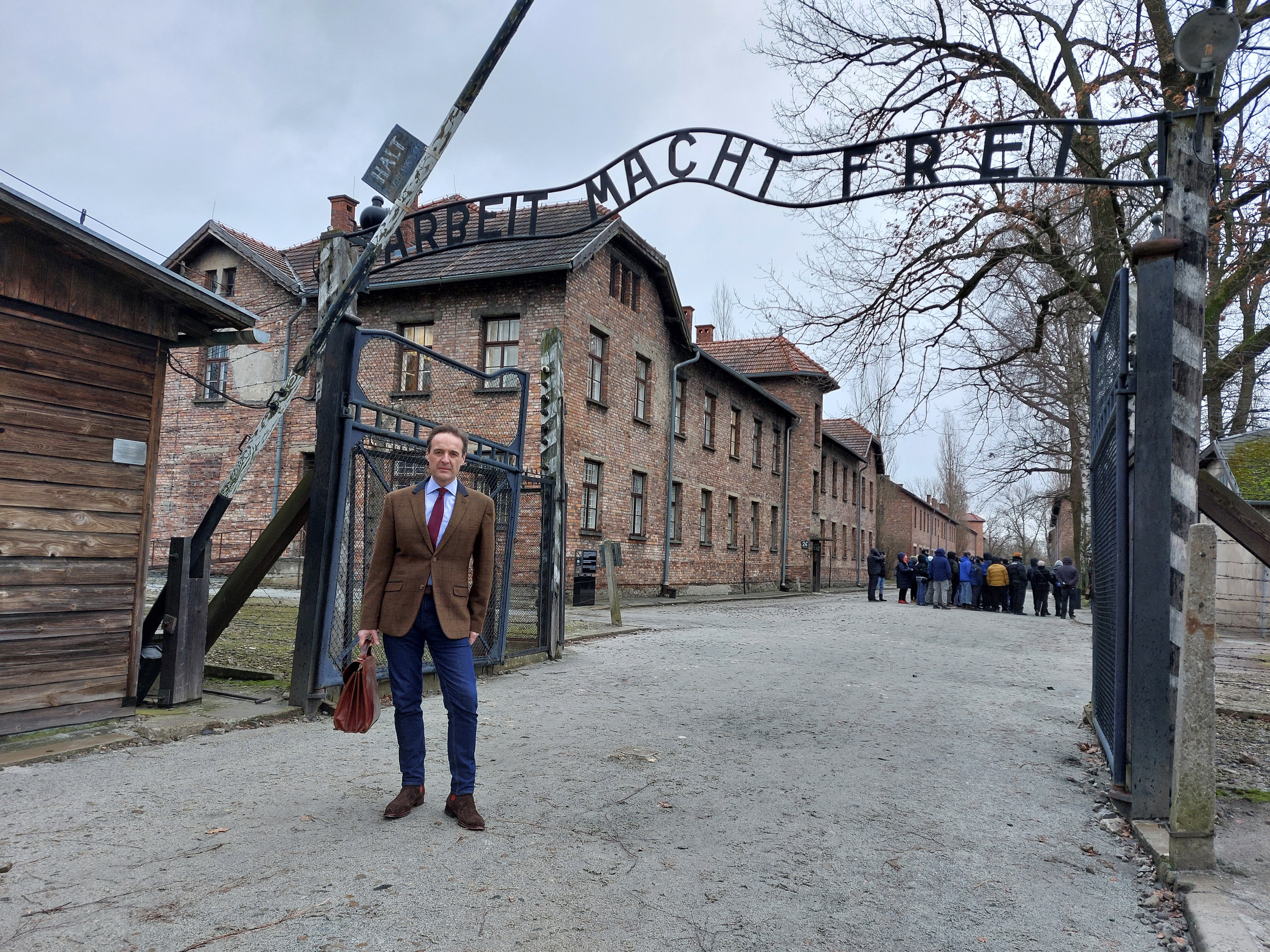 Guy Walters during his visit to Auschwitz this week