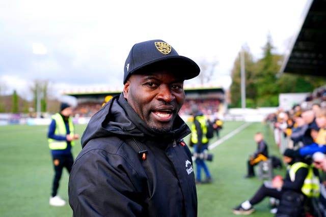Maidstone United manager George Elokobi ahead of the Emirates FA Cup Third Round match at the Gallagher Stadium, Maidstone. Picture date: Saturday January 6, 2024.