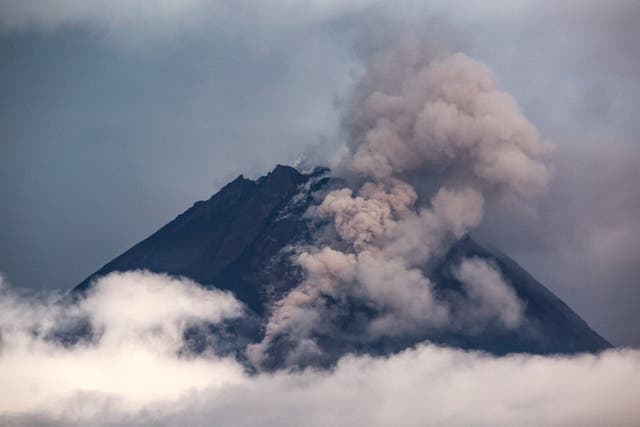 <p>Mount Merapi after eruption in January  </p>