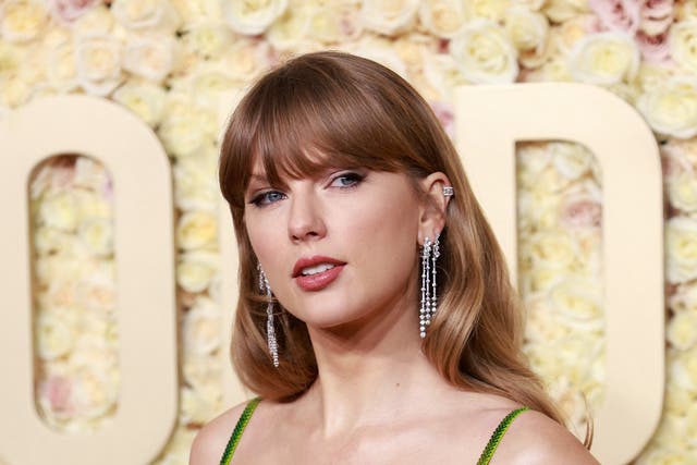 <p>Taylor Swift arrives for the 81st annual Golden Globe Awards</p>