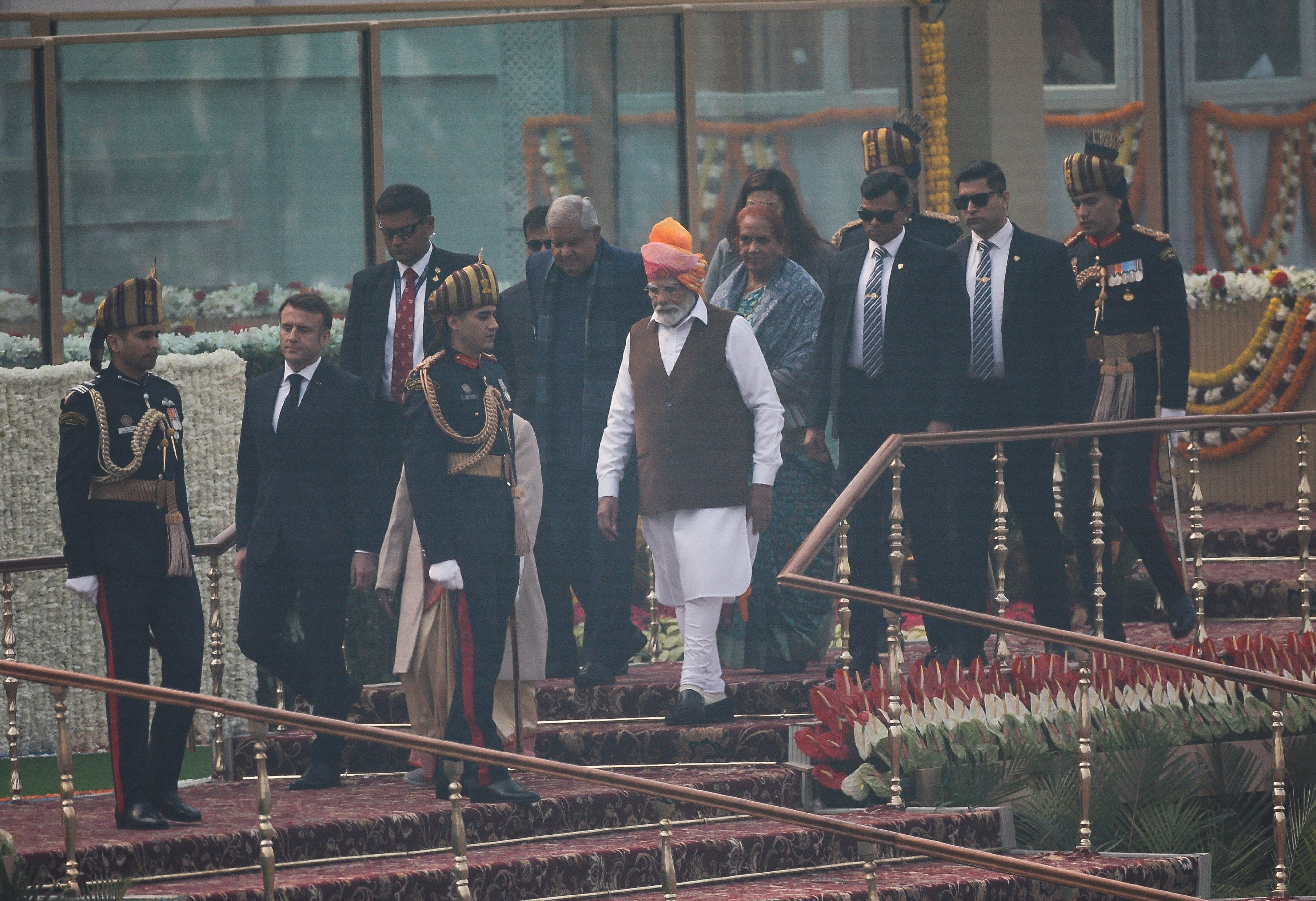 India's Prime Minister Narendra Modi walks on the day of Republic Day celebrations in New Delhi, India