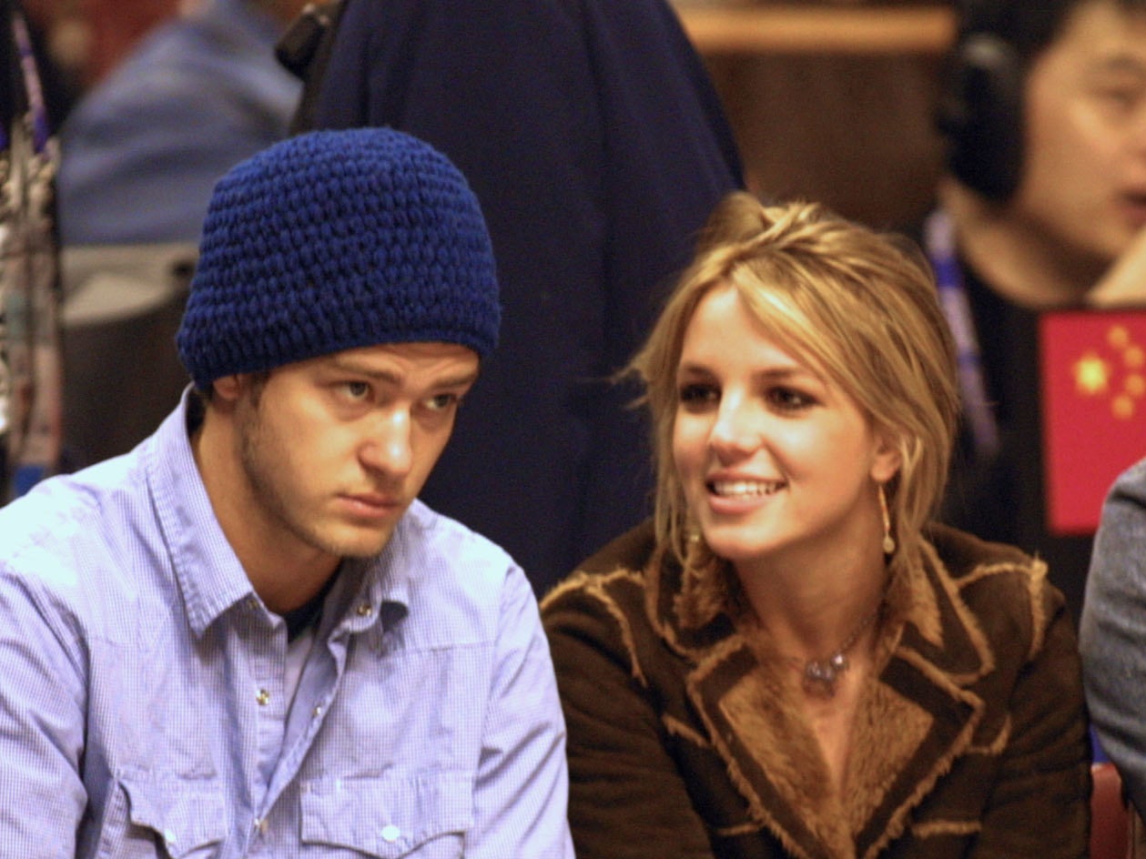 Justin Timberlake with Britney Spears shortly before their split in 2002
