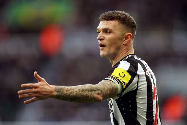 Newcastle boss Eddie Howe is confident full-back Kieran Trippier, pictured, is going nowhere this month (Owen Humphreys/PA)