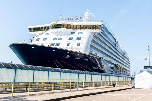 Saga Cruises’ new ship, Spirit of Adventure, at Portsmouth International Port (Ciaran McCrickard/PA)
