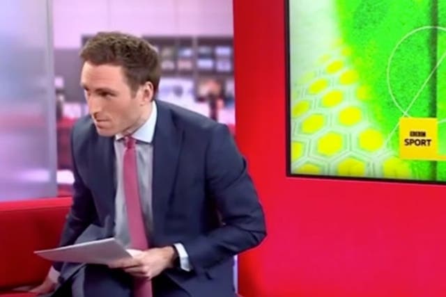 <p>BBC presenter comes to rescue of co-star after live microphone mishap.</p>