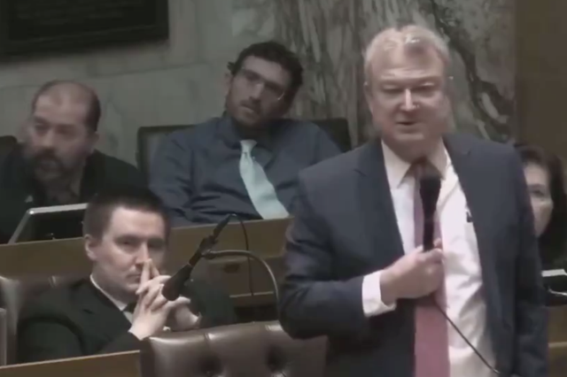 <p>Wisconsin state Rep Joel Kitchens during a debate on a potential 14-week abortion ban</p>