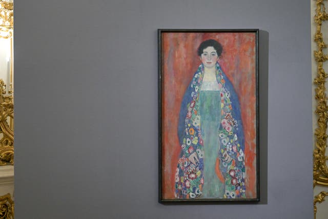 <p>Gustav Klimt’s ‘Bildnis Fraeulein Lieser’ (Portrait of Miss Lieser) on display in Vienna, 25 January 2024</p>
