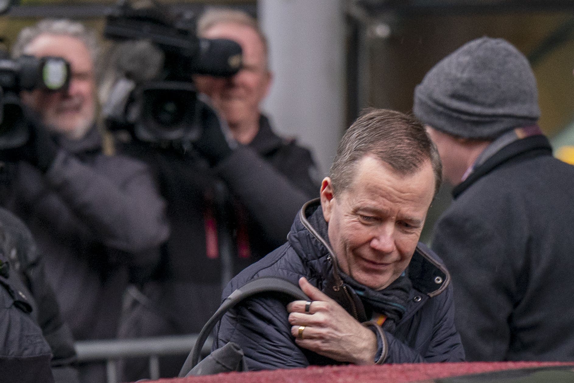 Professor Jason Leitch, national clinical director for the Scottish Government, leaves the UK Covid-19 Inquiry hearing at the Edinburgh International Conference Centre (Jane Barlow/PA)