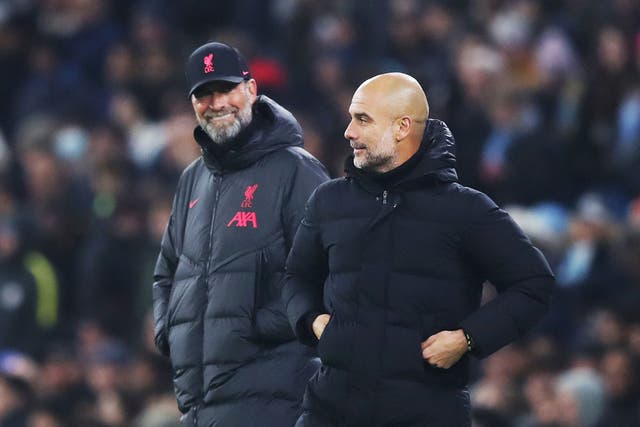 <p>Jurgen Klopp and Pep Guardiola have gone head to head with Liverpool and Man City </p>