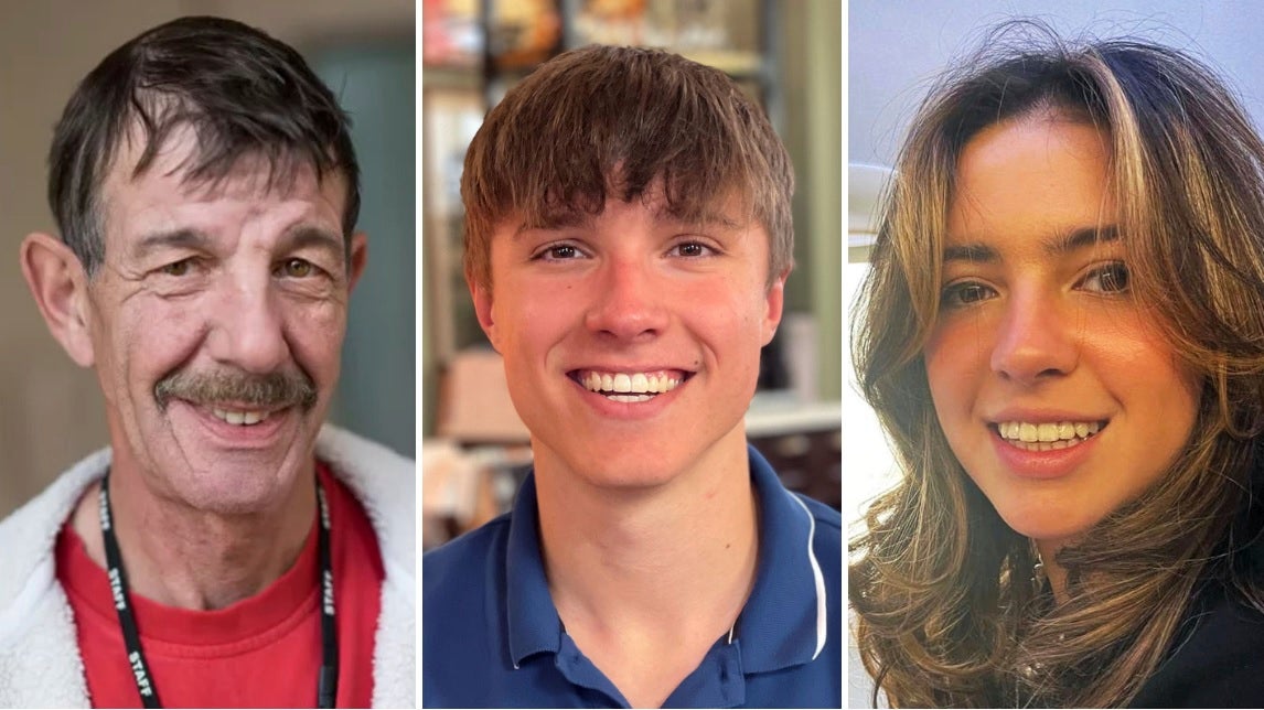 School caretaker Ian Coates and Nottingham University students Barnaby Webber and Grace O’Malley-Kumar who were all fatally stabbed in Nottingham last summer