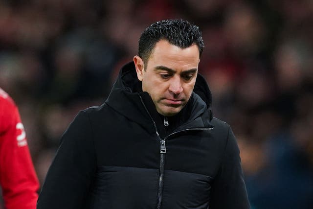 <p>Xavi’s position has been under the spotlight after falling off the pace at the top of LaLiga (Martin Rickett/PA)</p>