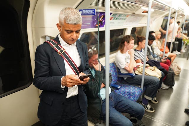 Tube and train fares in London could be reduced on Fridays under a £24 million plan announced by Sadiq Khan (Stefan Rousseau/PA)
