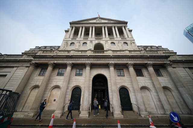 The Bank of England is expected to hold interest rates for the fourth time in a row (Yui Mok/PA)