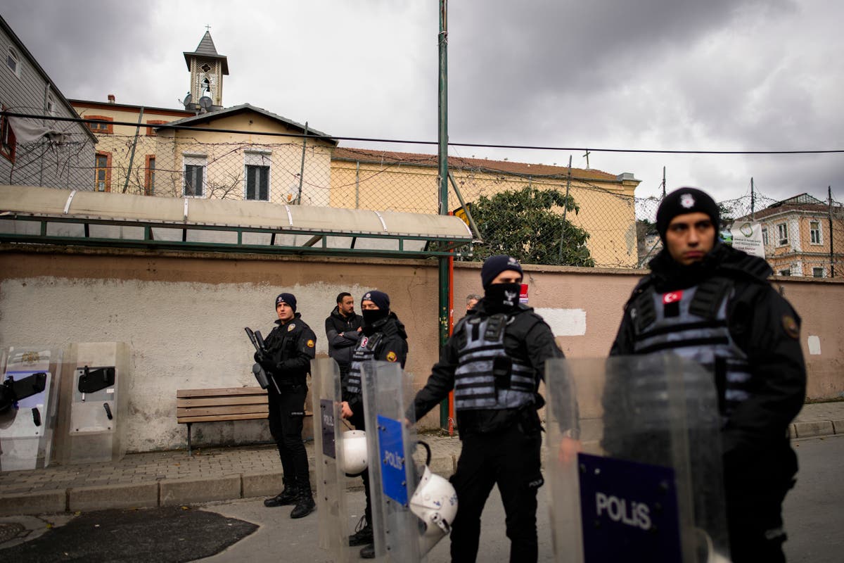 2 masked assailants attack a church in Istanbul and kill 1 person