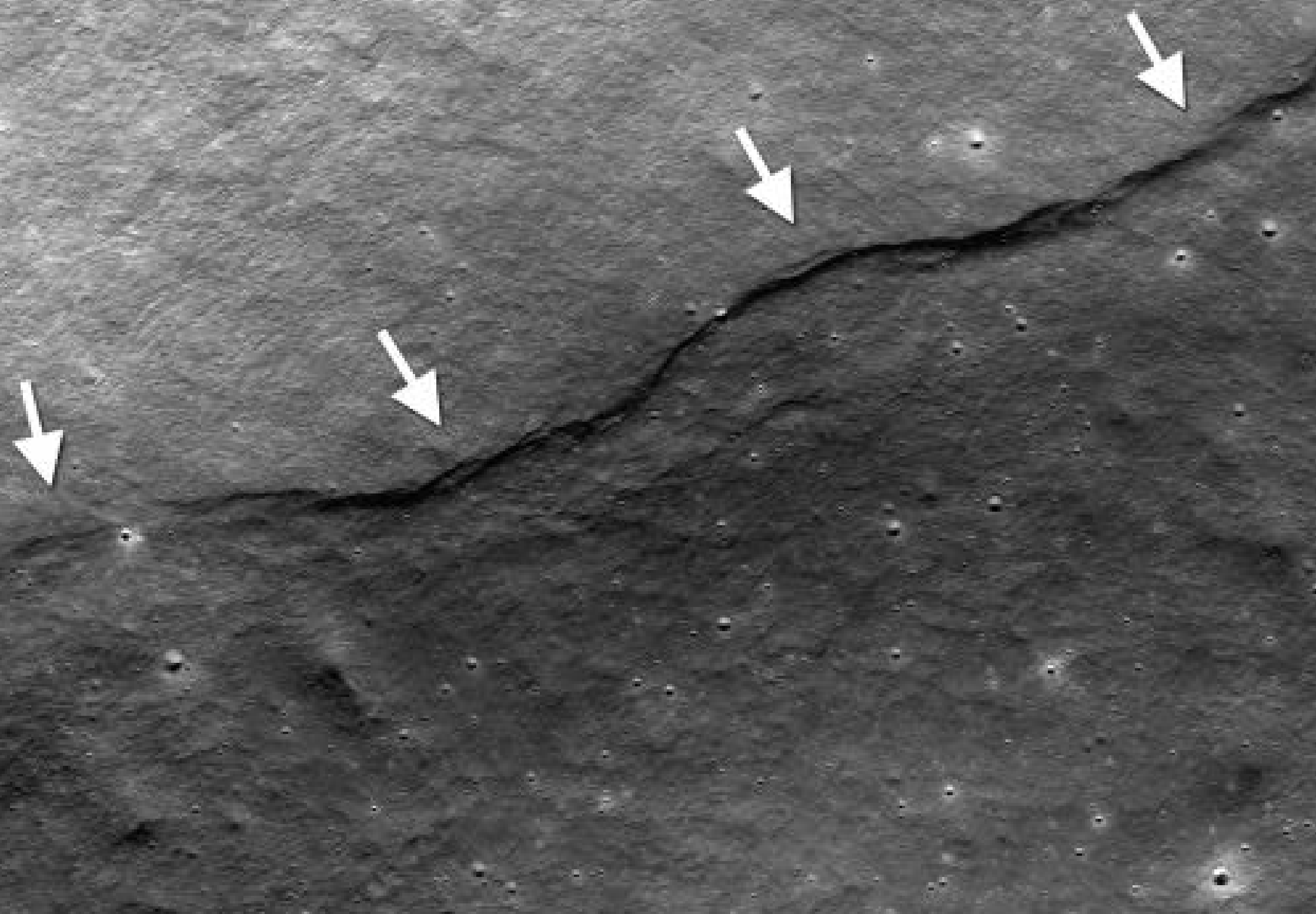 Over recent geologic time, as the lunar interior cooled and contracted the entire moon shrank by about 100 m