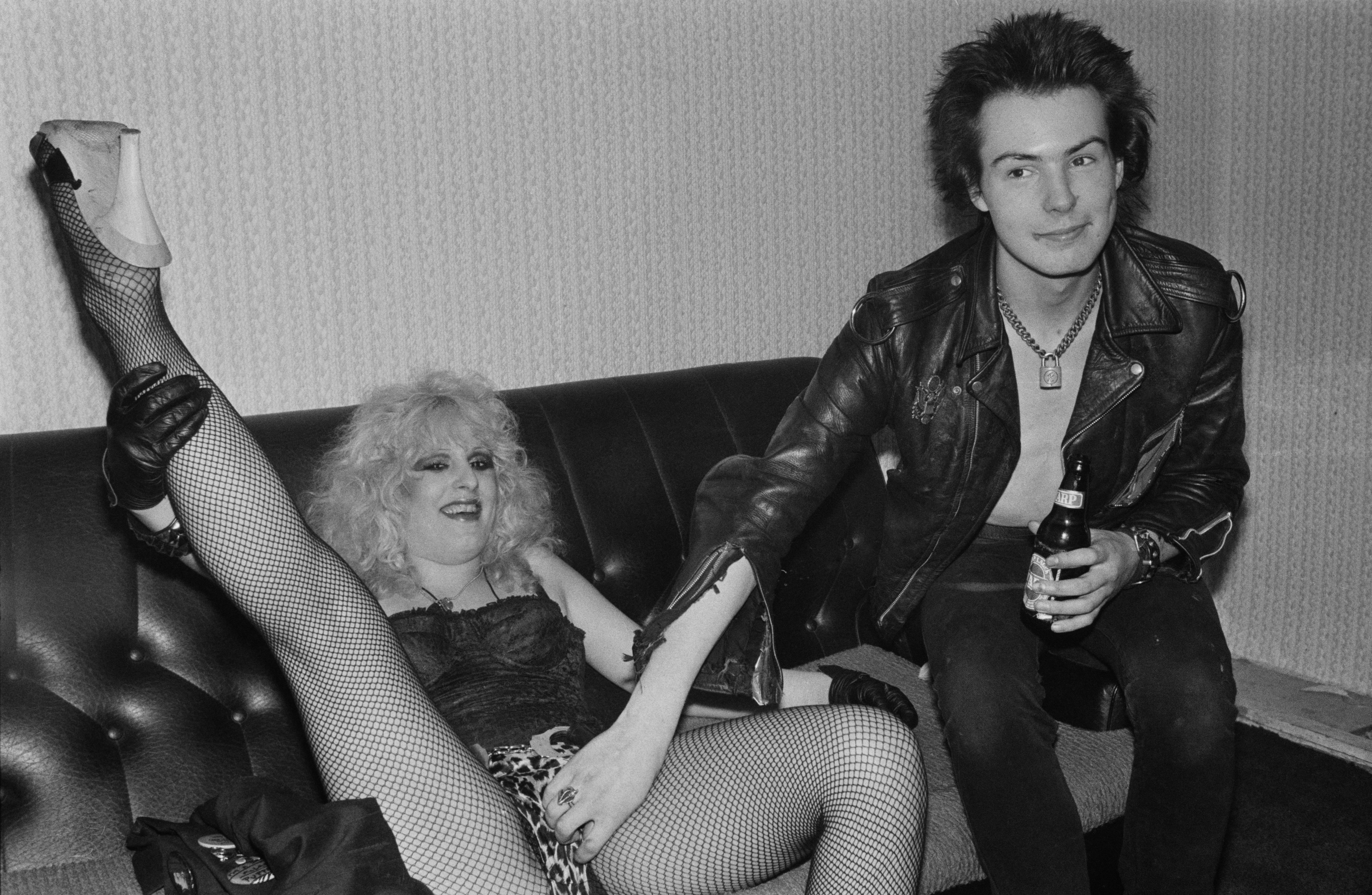 Sid Vicious with girlfriend Nancy Spungen in the backstage of the Electric Ballroom in Camden, 15 August 1978