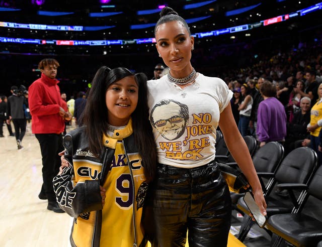 <p>Kim Kardashian and daughter North West at the playoff game between the Los Angeles Lakers and Golden State Warriors in LA (Photo by Kevork Djansezian/Getty Images)</p>