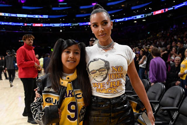 <p>Kim Kardashian and daughter North West at the playoff game between the Los Angeles Lakers and Golden State Warriors in LA (Photo by Kevork Djansezian/Getty Images)</p>