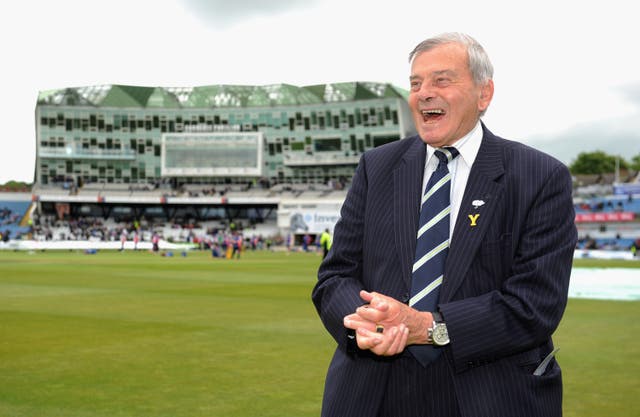 <p>Dickie Bird was honoured to be Yorkshire CCC president</p>