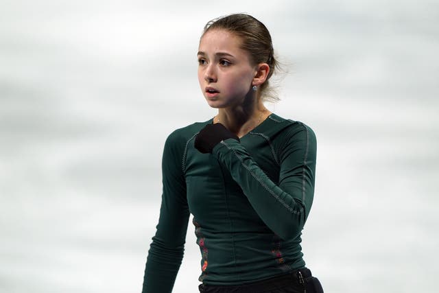 <p>Russian figure-skater Kamila Valieva has been handed a four-year ban after she tested positive for a banned substance (Andrew Milligan/PA)</p>