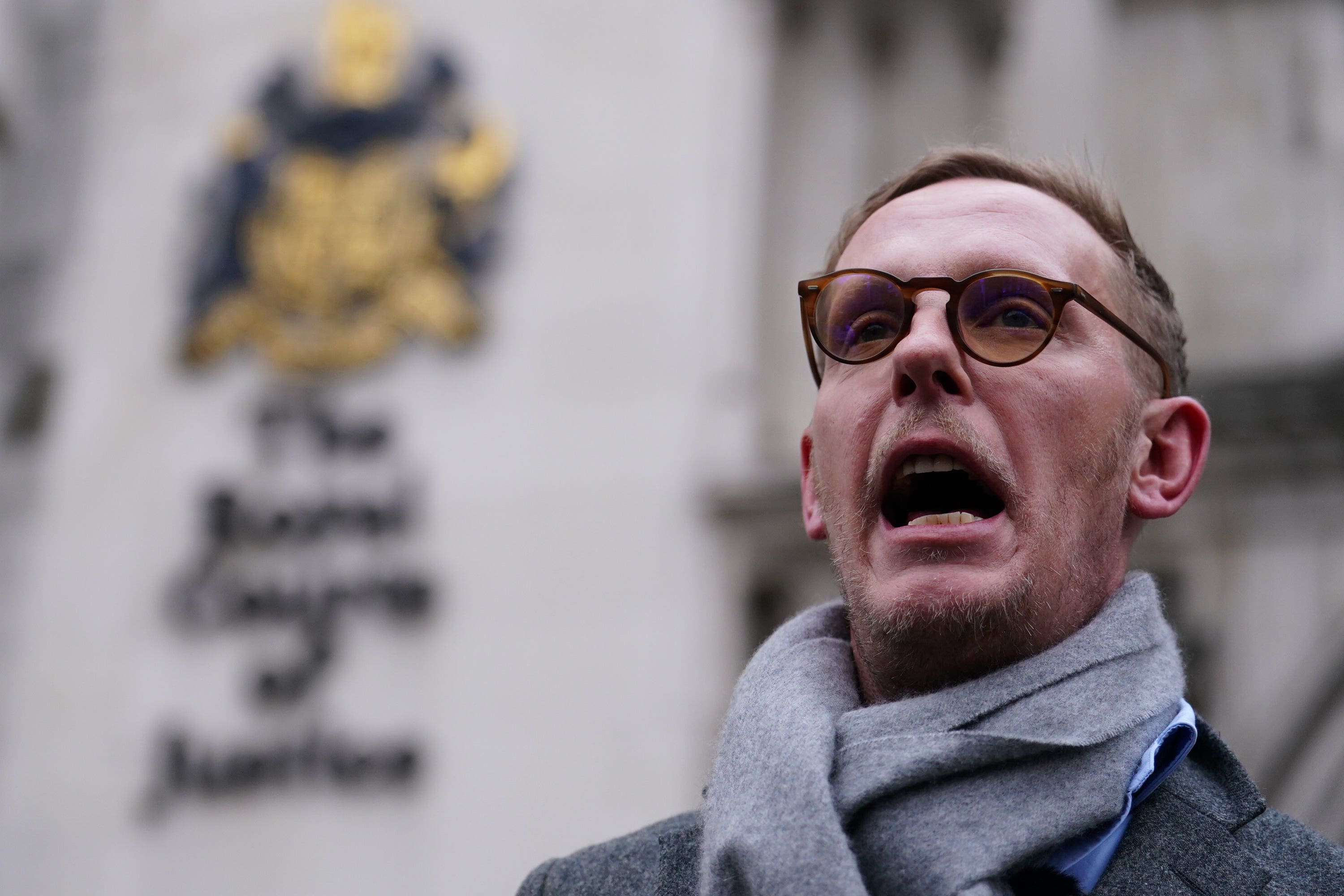 Laurence Fox makes a statement outside the Royal Courts of Justice