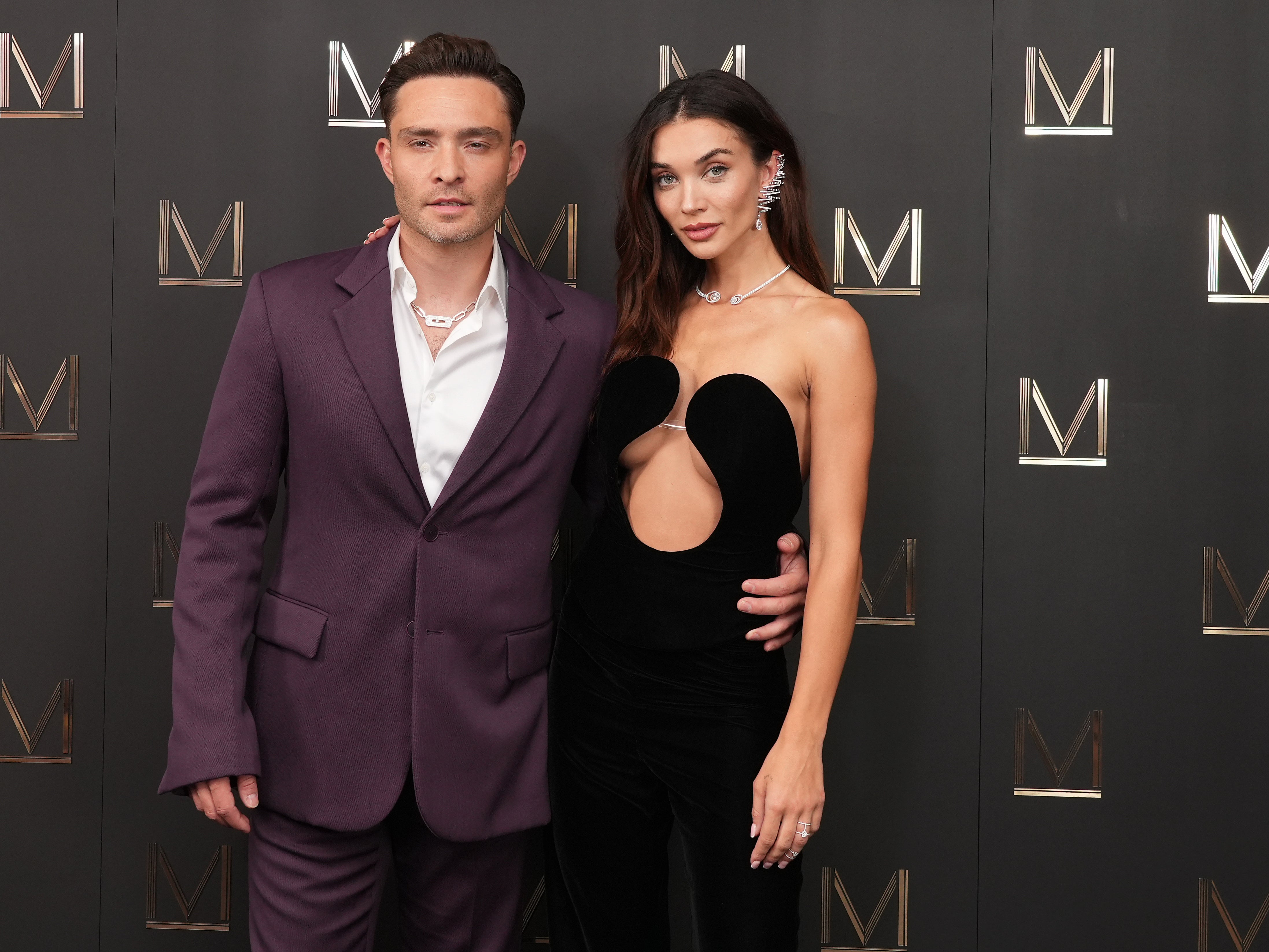 <p>Actors Ed Westwick and Amy Jackson</p>