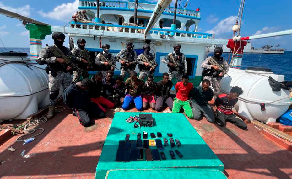 The Indian navy captured 10 Somali pirates after they thwarted the attempted hijacking of the fishing vessel Al Naeemi off the east coast of Somalia, on 29 January, 2024