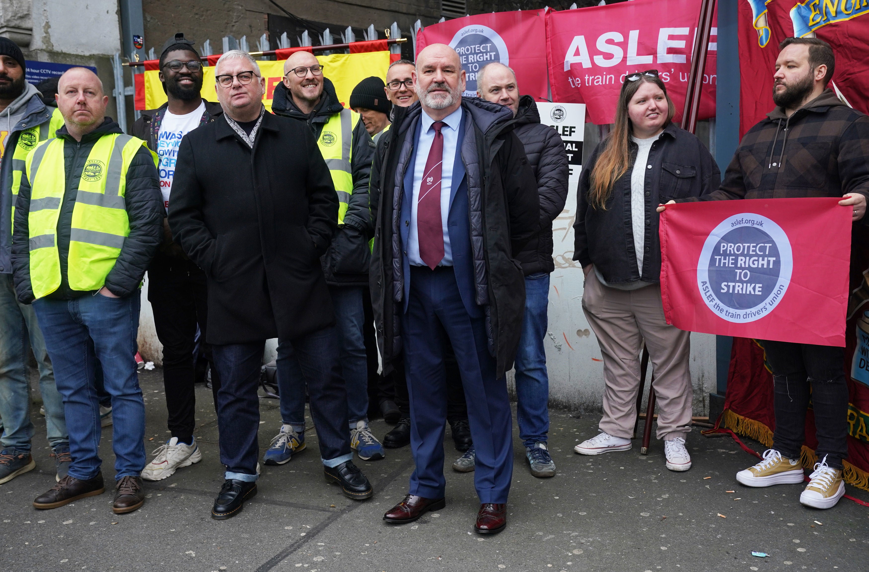 Mick Whelan, general secretary of the train drivers’ union, Aslef, during a previous strike