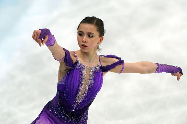 The United States has finally been ranked in gold medal position for the 2022 Olympic team figure skating event after the disqualification of Kamila Valieva, pictured (Andrew Milligan/PA)