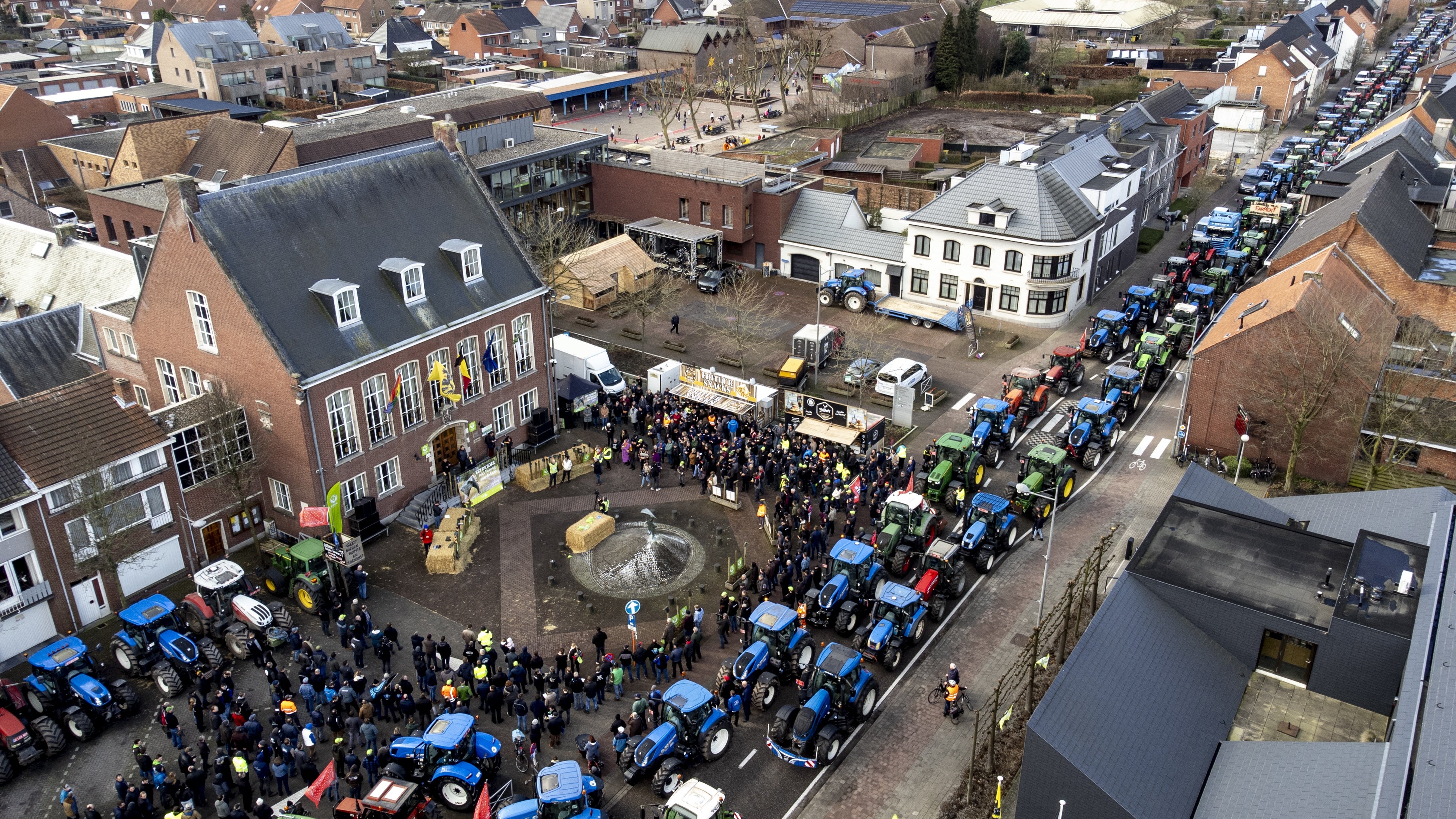 Belgian farmers stage a protest in Merksplas, Antwerp