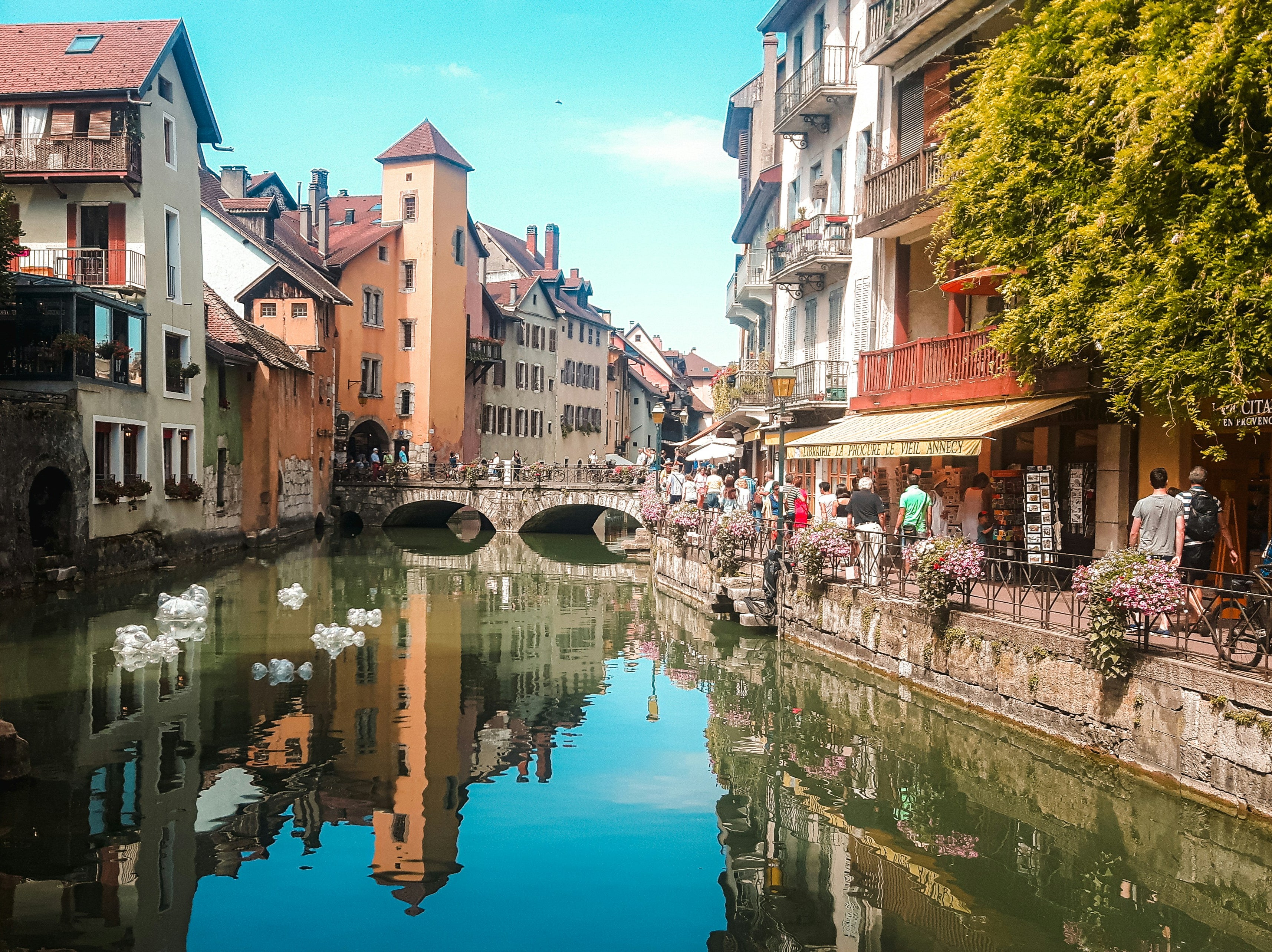 Medieval Venice-esque canals weave Annecy’s waterways