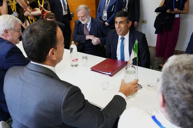 Prime Minister Rishi Sunak raised Ireland’s challenge of the UK’s Legacy Act during a phone call with Taoiseach Leo Varadkar (Manu Fernandez/PA)