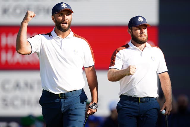 Europe’s Jon Rahm and Tyrrell Hatton won both of their matches together in the 2023 Ryder Cup (Mike Egerton/PA)