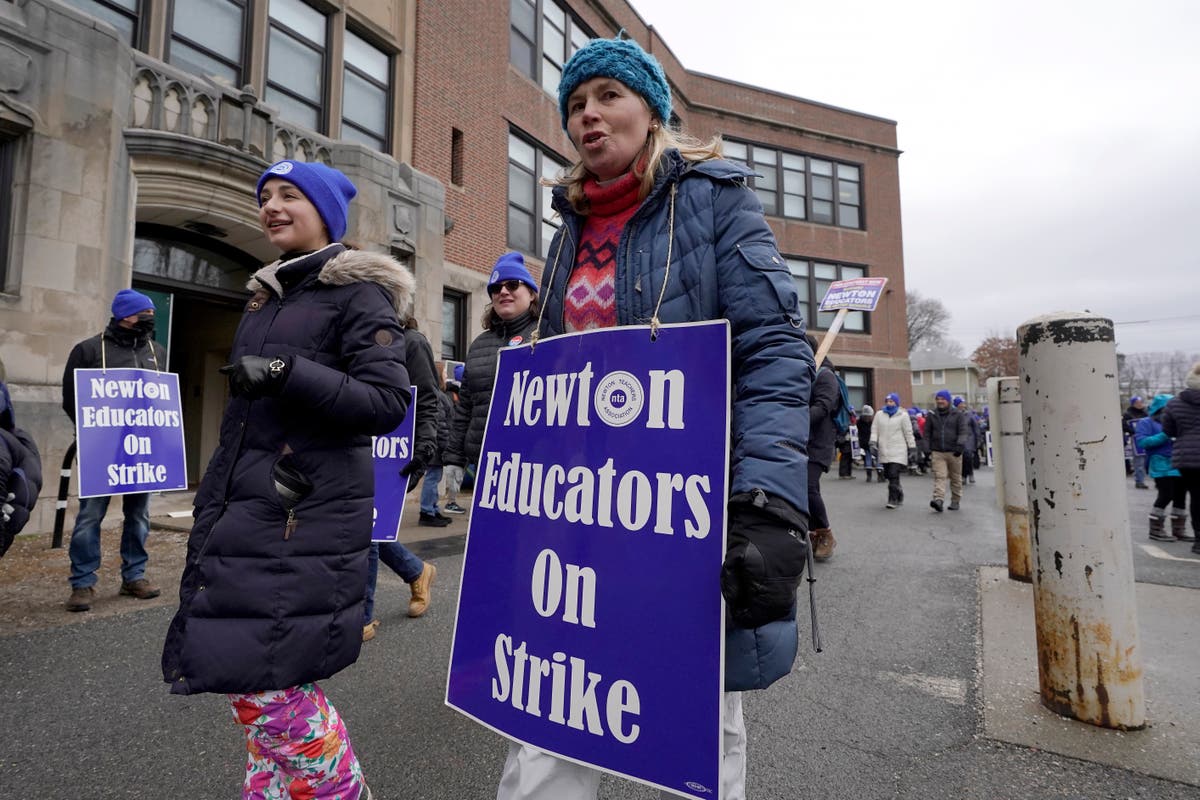 Teachers strike in Boston suburb enters its eighth day, with tensions fraying