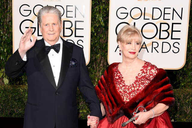 <p>Brian Wilson and Melinda Ledbetter attend the Golden Gloves in 2016</p>