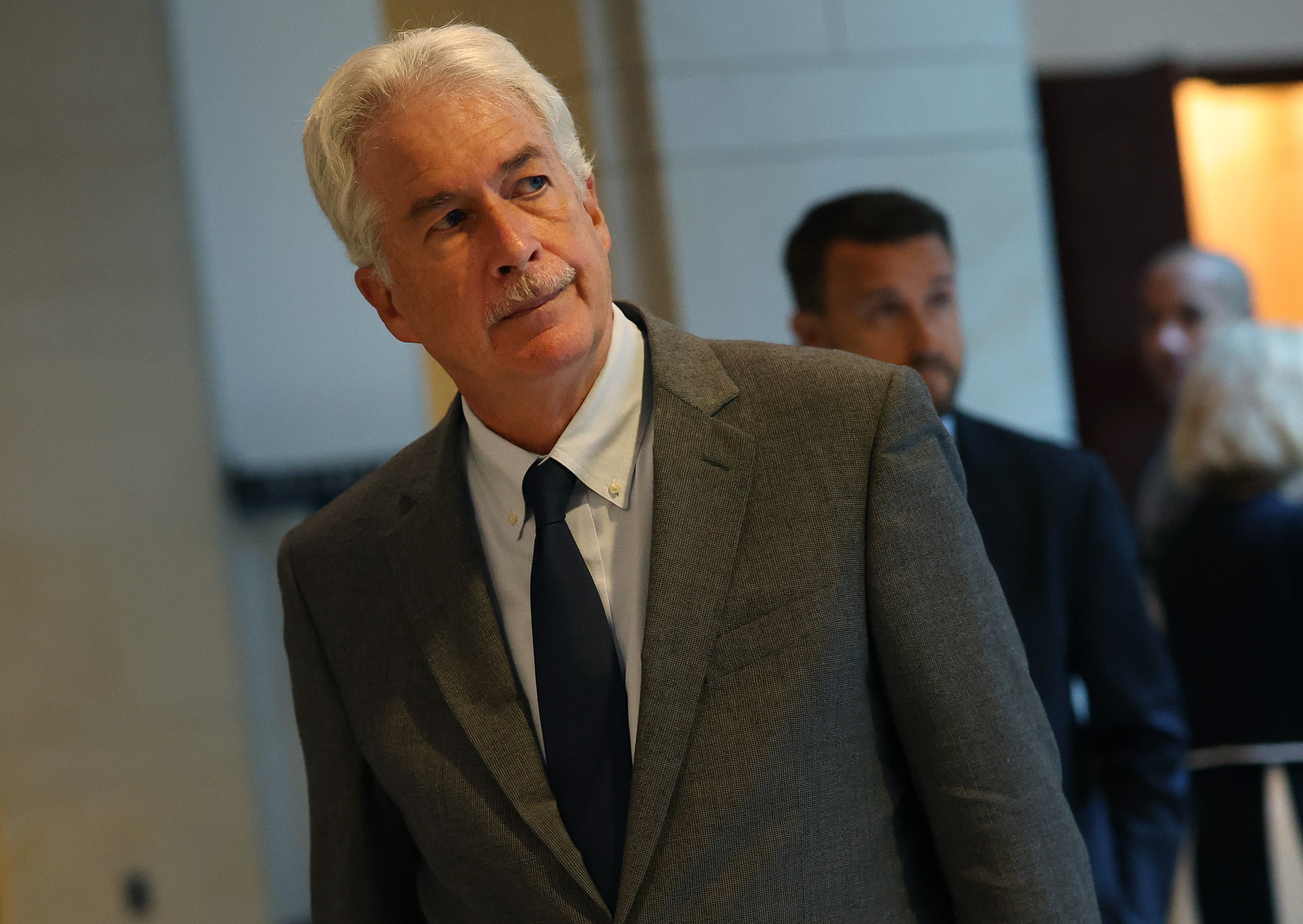 <p>CIA director William Burns arrives for a briefing on Ukraine at the US Capitol in Washington, DC</p>