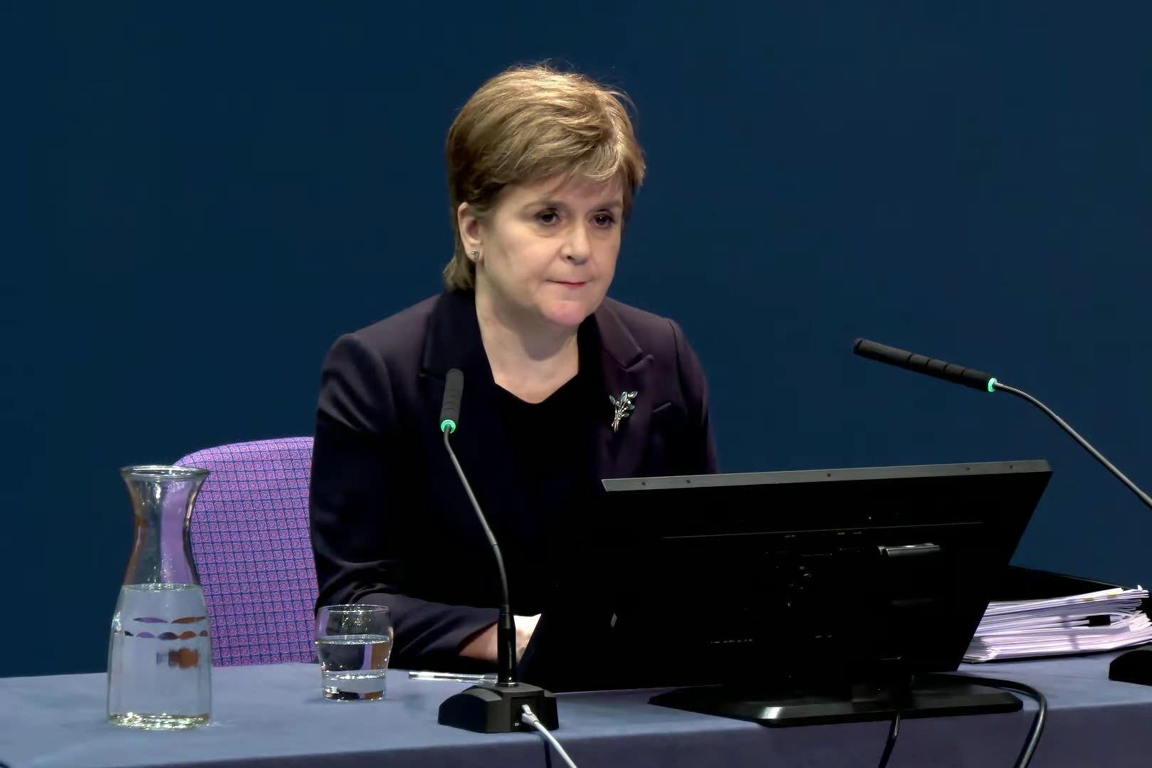 Nicola Sturgeon became tearful on giving evidence to the UK Covid-19 Inquiry (Inquiry/PA)