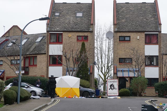 A man shot dead by police after breaking into a home armed with weapons including a crossbow was a convicted stalker who was banned from entering the road where he was shot (Lucy North/PA)