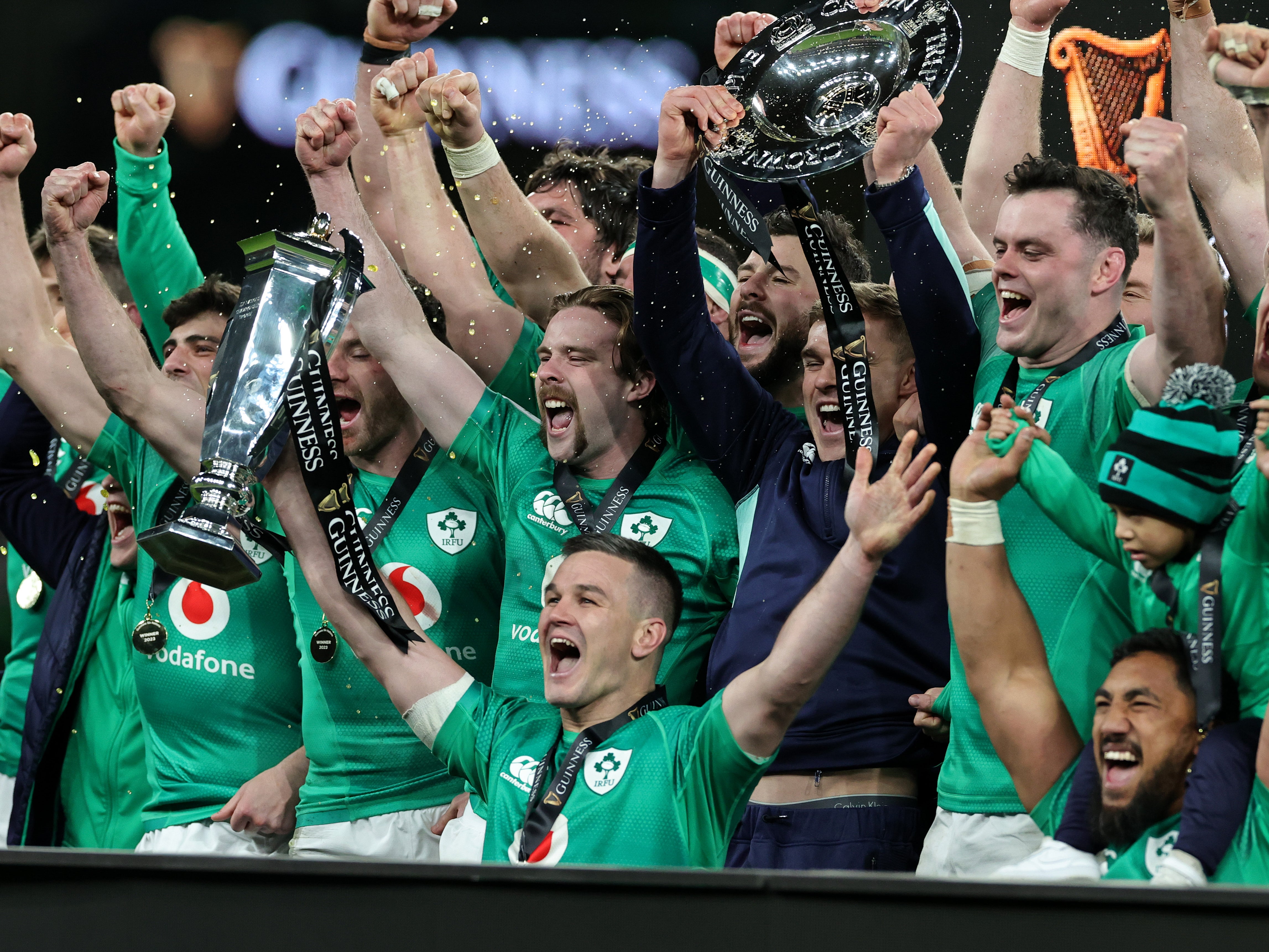 Ireland celebrate their Grand Slam victory last year
