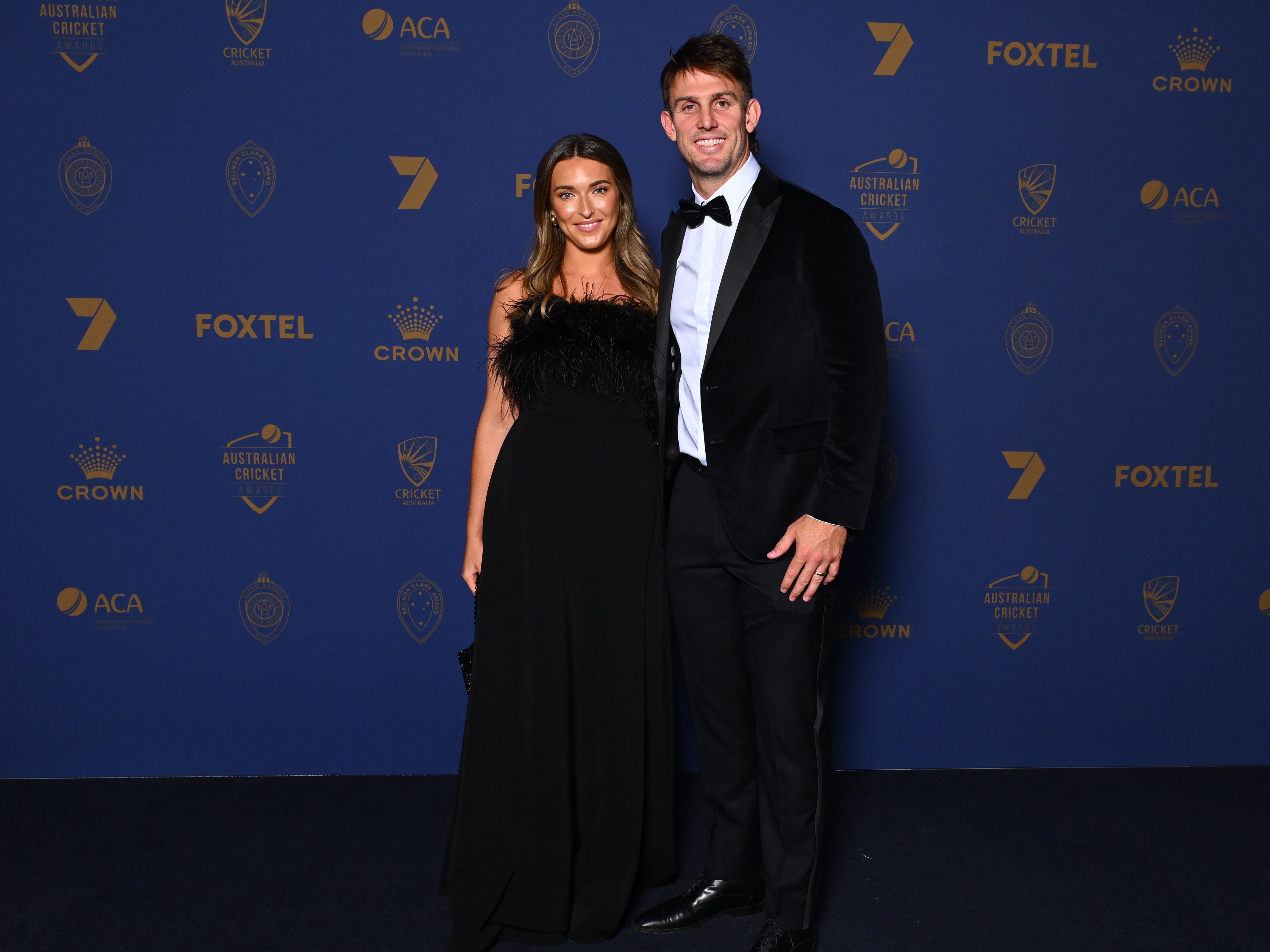 Mitchell Marsh with wife Greta at the awards ceremony in Melbourne