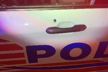 A round struck a cruiser during the crime spree