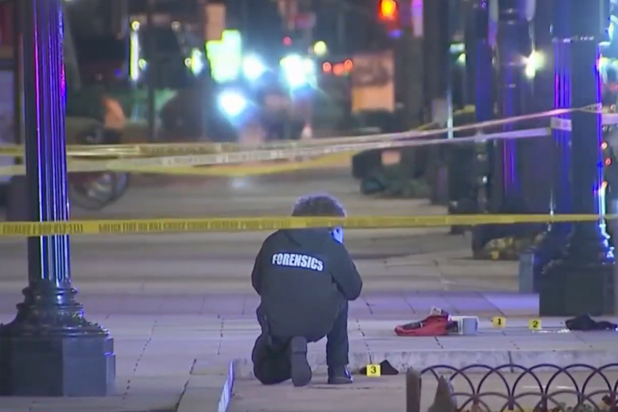<p>A crime scene in Washington DC after a spree of criminal incidents including a shooting and carjacking </p>