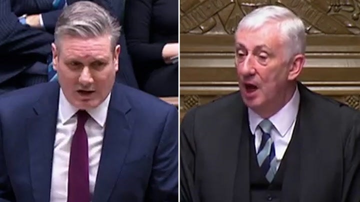 <p>Speaker Lindsay Hoyle tells off Sunak before calling Starmer ‘prime minister’ again.</p>