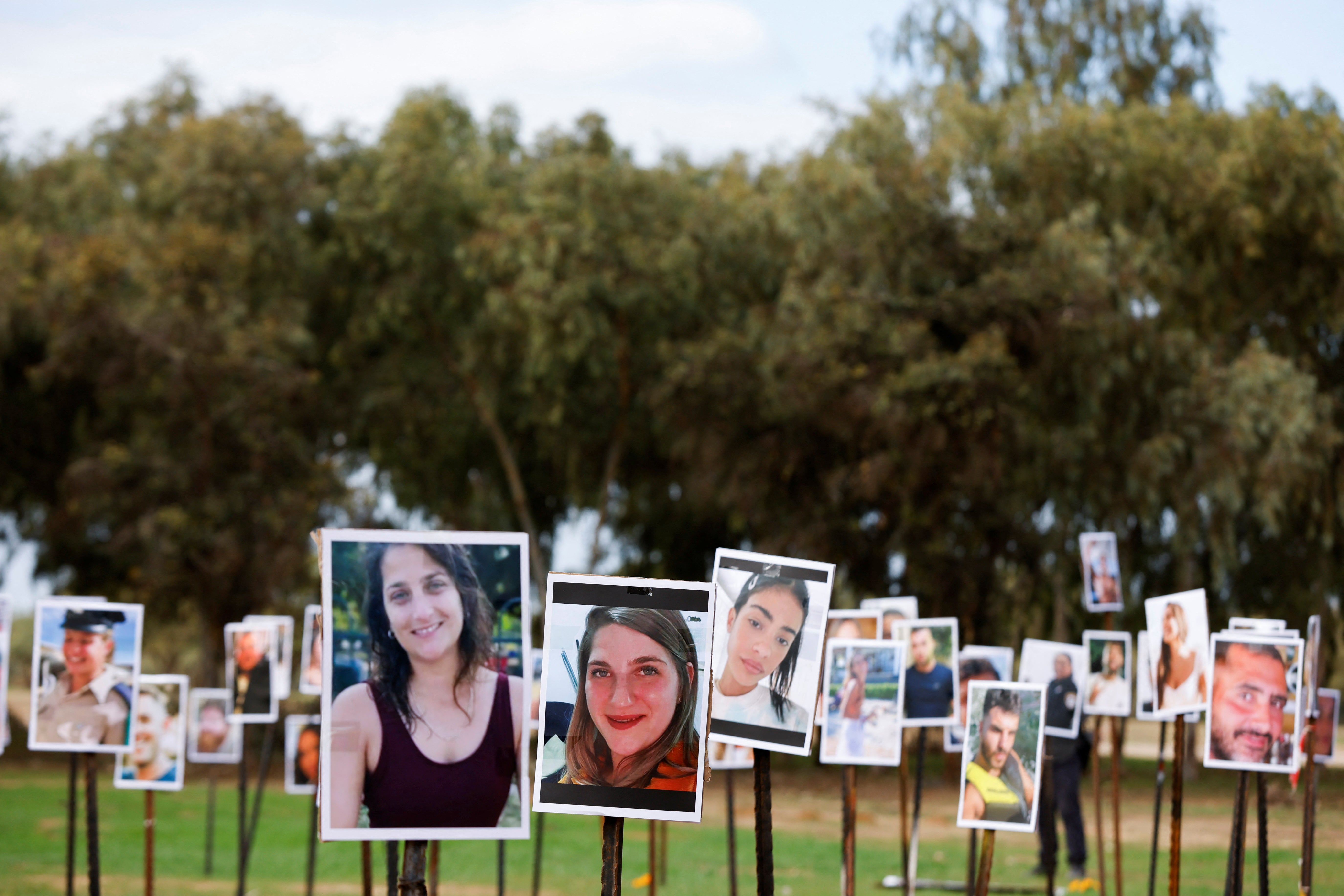 Pictures of the festivalgoers who were killed or kidnapped during the 7 October attack by Hamas gunmen from Gaza