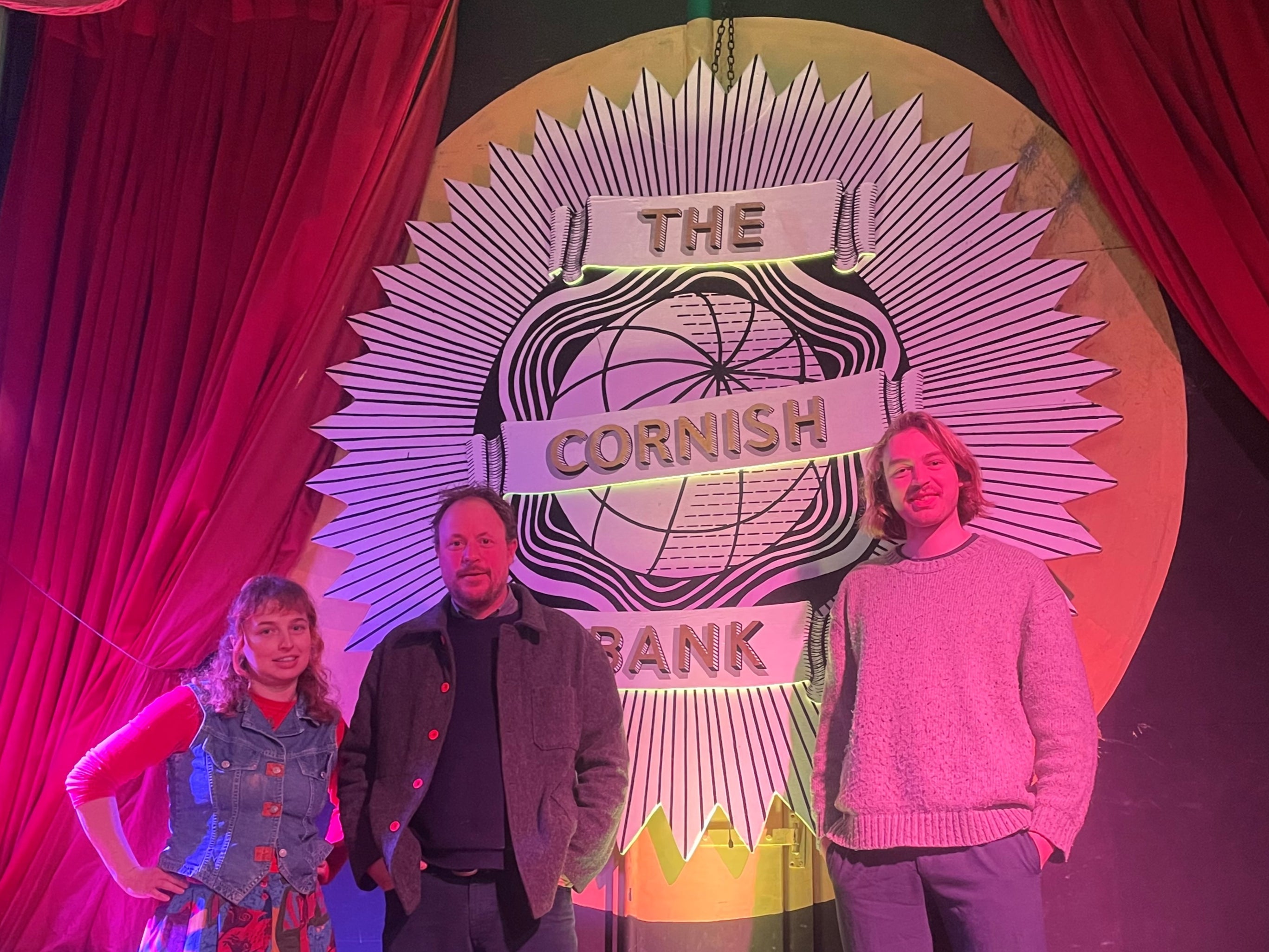 The Cornish Bank team: Rufus (far right), Jake and Lydia