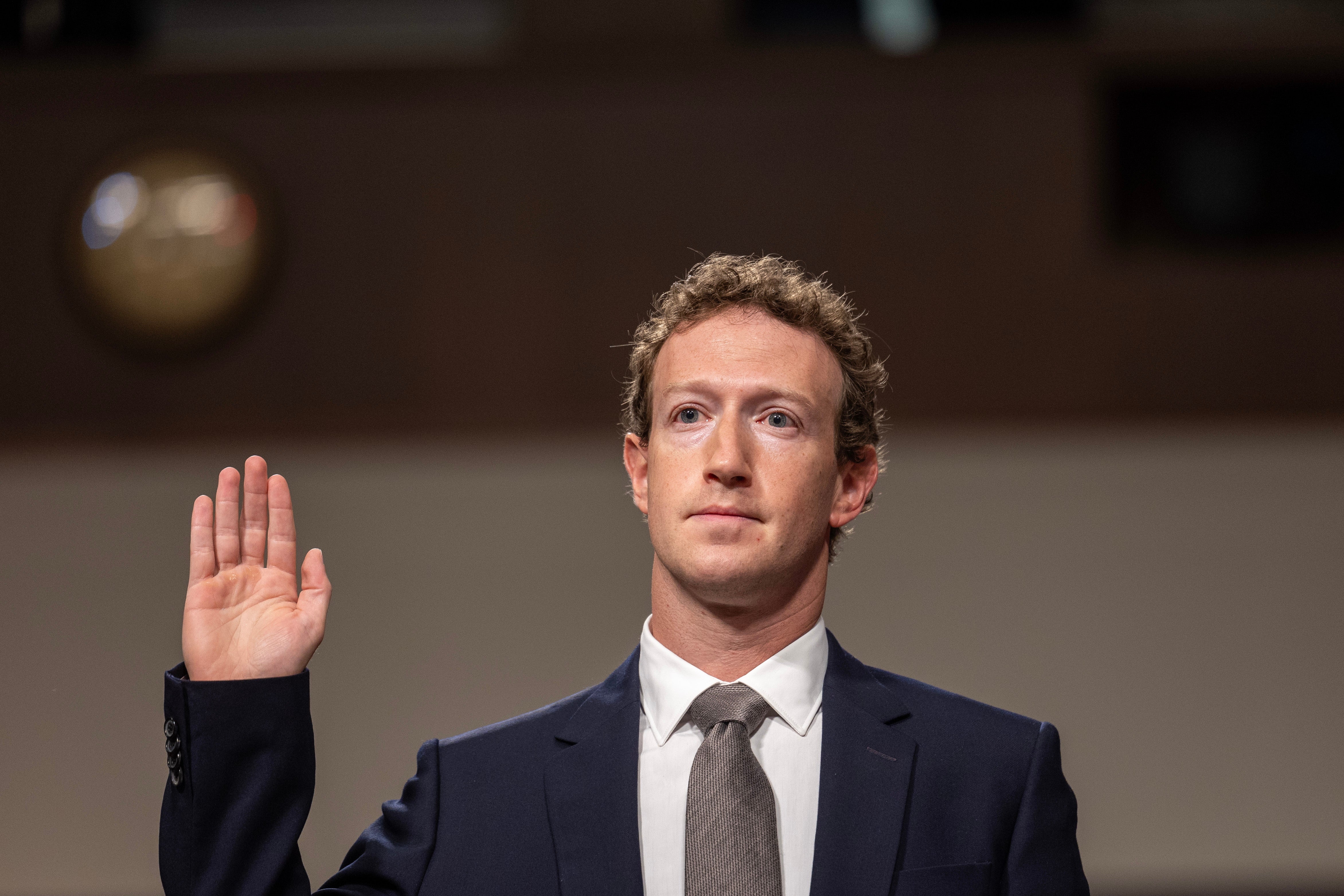 Meta CEO Mark Zuckerberg prepares to testify before a Senate judiciary committee hearing on protecting children online, in Washington on Wednesday